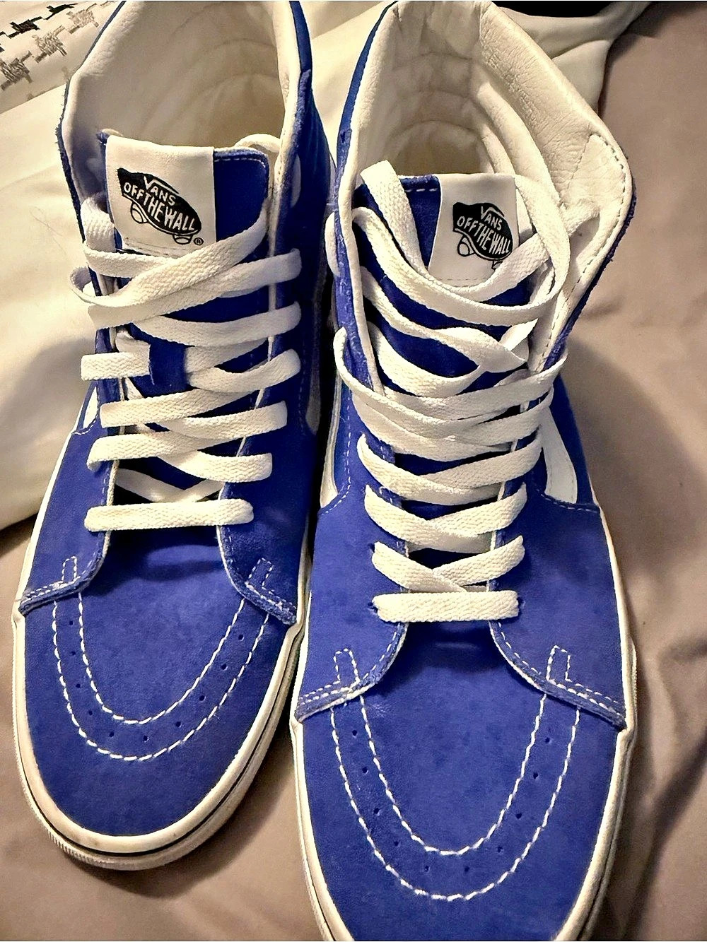 Vans Sk8-Hi High-Top Sneakers Blue & White US 10